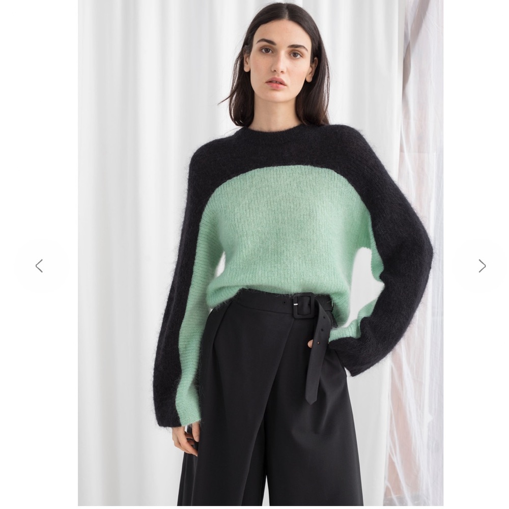 & other stories mohair color block sweater
